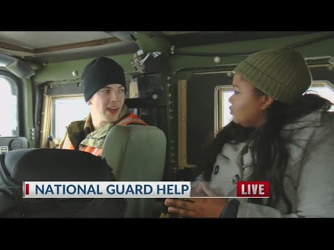 Arkansas National Guard on the road helping drivers stranded in the snow