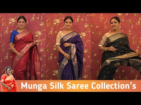 Premium Quality Munga Silk Saree | With Blouse Piece | SUJATA'S COLLECTION