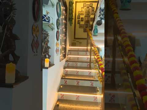 Diwali Staircase Decoration #diwali #staircase #decoration #decor #lights #shortsviral #shorts #star