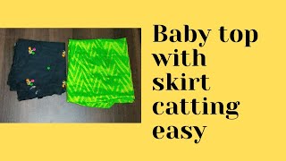 Baby top with skirt catting easy //sk fashion //