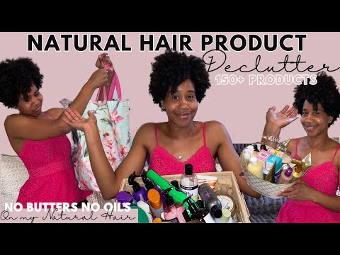 Declutter 100+ Natural Hair Products with Me! | No Oils or Butters Detox | Gabrielle Ishell