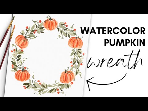 EASY Pumpkin Watercolor Wreath Tutorial | Beginner Friendly!