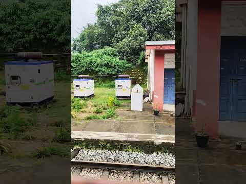 Donigal railway station board with a message.