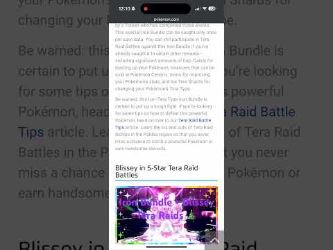 Don’t miss the Iron Bundle and Blissey Tera Raids! #pokemon #pokemonscarletandviolet #nintendoswitch