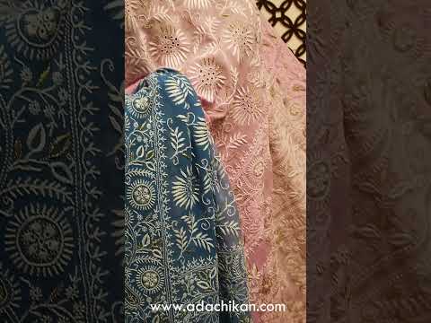 Summer wedding inspiration dual shade Powder Pink Pure Georgette saree by Ada