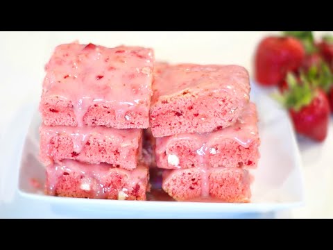 STRAWBERRY BROWNIE Recipe with a Simple STRAWBERRY GLAZE | You won’t believe this!