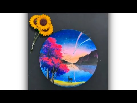 Cd painting | CD painting ideas easy | how to paint on cd | #shorts