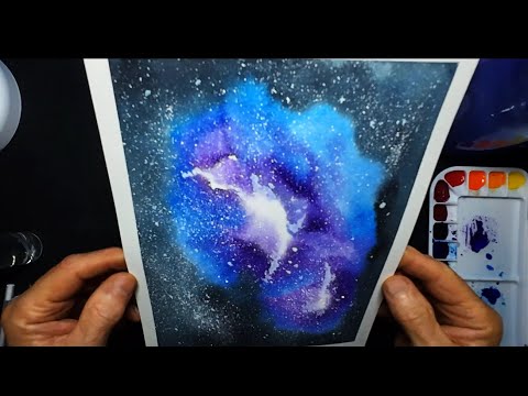 simple fun watercolor Galaxy nebula