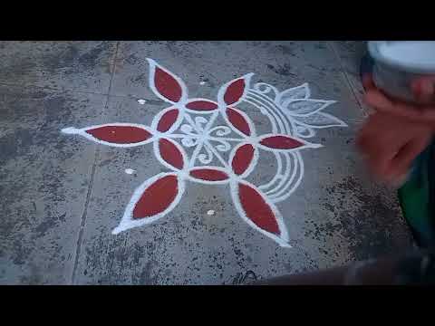 Margali madam simple rangoli/ 5*3 easy mugulu / lakshmi's kolam