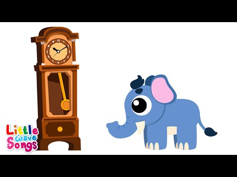 Hickory Dickory Dock with Baby Elephant | Nursery Rhymes | Little Wave Songs - Baby Coco