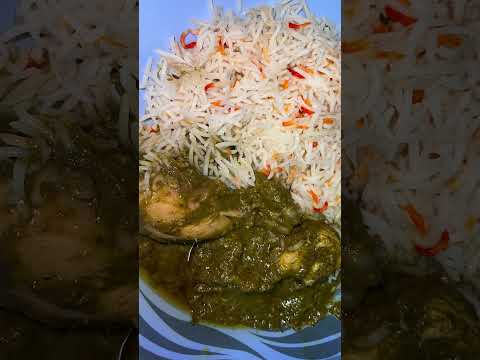 Palak chicken with rice 🍚 #song #music #food #asiancuisinefood @Asiancuisinefood