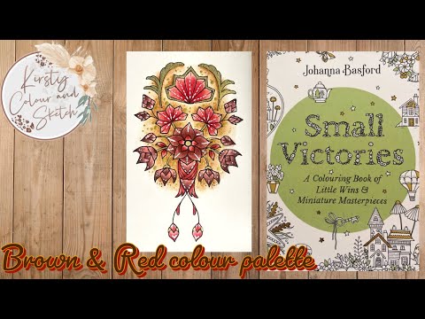 Johanna Basford Small Victories colour along ~ Red & Brown colour palette