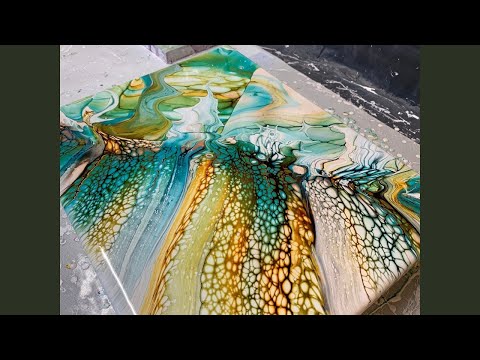 #175 DREAMY Blue Green Seascape Swipe | Acrylic Pour Painting | Abstract | Fluid Painting