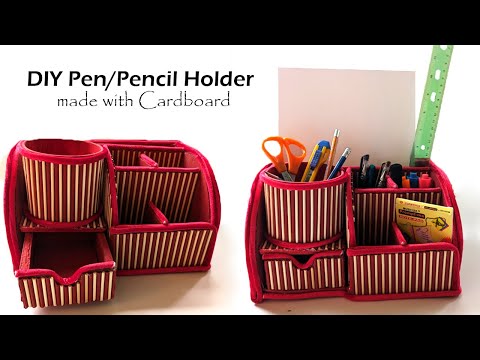 DIY Pen Holder made with cardboard l l Desk Organizer Pencil Stand l l Best out of waste