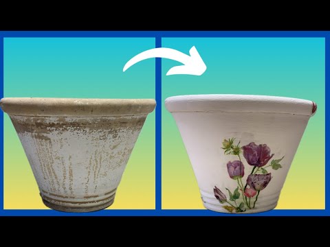 DIY Simple and quick decoupage of clay pot || how to design your pot || craft idea