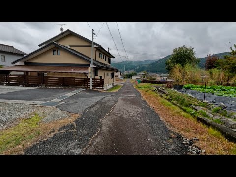 4K Japan Walk - Beautiful Japanese Countryside Village Walking Tour With Nice Rainy Day Gifu, Japan