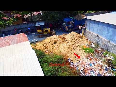 Nomall project!! Fill land use soil delete forest to develop city connect wall pagoda by dozer truck