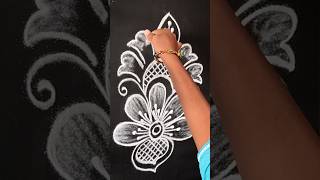 Easy Daily use Rangoli 🤩 Freehand rangoli #rangoli #muggulu #kolam #freehandrangoli #viralshorts