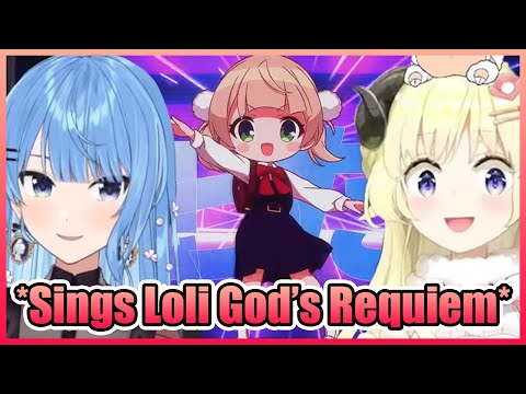 Watame and Suisei Singing Ui-Mama’s Loli God’s Requiem【Hololive】