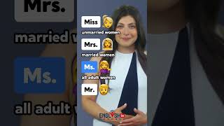 Miss Mrs. Ms. Mr. | Learn the difference #english #vocabulary #shorts