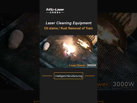 3000W Laser Cleaning Machine for Oil Stains and Rust Removal on Train