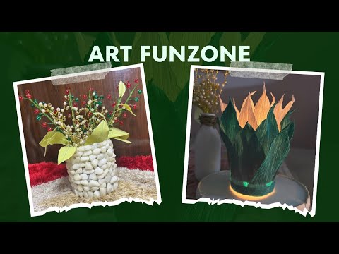 Unique Craft| Flower Pot with stone | candle holder with crepe paper #diy #candlecraft  #flowerpots