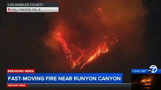 New fire erupts in Hollywood Hills