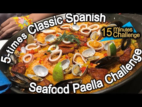 大胃王挑戰｜5 Times Classic Spanish Seafood Paella Challenge / 5倍大 西班牙海鮮飯 合作剝蝦來挑戰 w/t No CopyRight Music