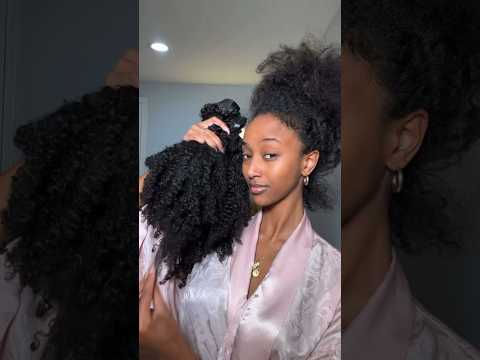 GRWM😍 IN LOVE WITH THIS CLIP IN METHOD #getreadywithme #grwm #blackgirlhair #curlyhair #hairtutorial