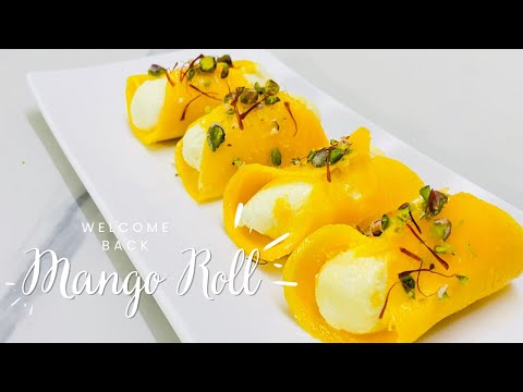 Mango Chenna Roll 🥭 | easy mango sweetdish recipe