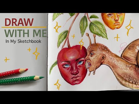 ☆DRAW WITH ME☆ Drawing a page in my sketch book