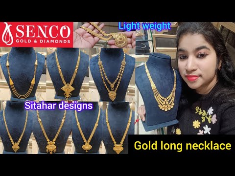 Senco gold long necklace designs with price😍#necklace #haramdesigns