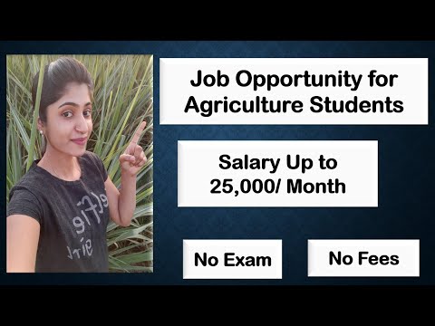 Job vacancy for Agriculture students