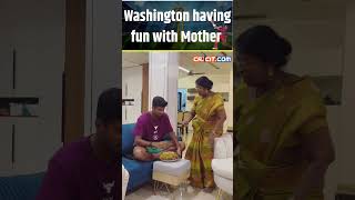 Family Time: Washington Sundar’s Fun Moments with His Mother. #ytshorts