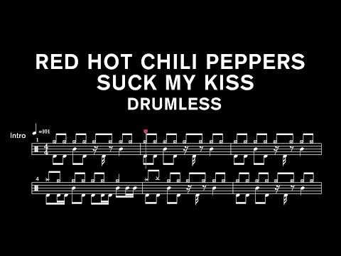 Red Hot Chili Peppers - Suck My Kiss - Drumless (with scrolling drum score)