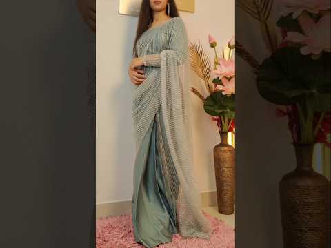 Most beautiful designer saree     ✨🫰  permanent stitch saree #new #viral