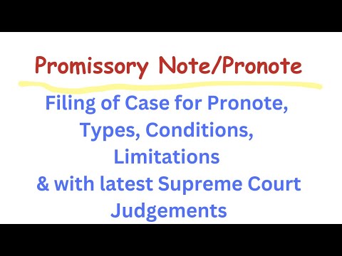 Promissory Note/Pronote/Suit for recovery of money/Limitations for Pronote case/SC Judgements