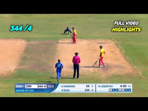 Zimbabwe vs Gamia Highlights | Zimbabwe 344 Runs vs Gambia Full Match | Zimbabwe 344 Runs Today