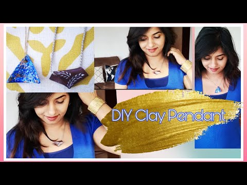 DIY Clay Jewelry for beginners 💜|Pendants with Air dry clay|metime bliss