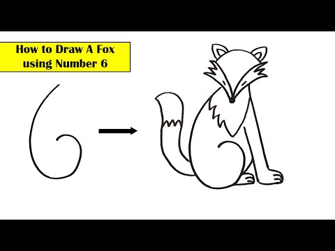 How to Draw Fox using Number 6  l l Simple Drawing l l Step by Step easy drawing