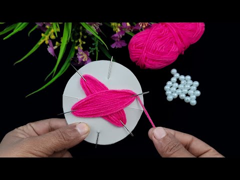 It's so cute!! Superb woolen flower making trick - Super easy flower decor idea