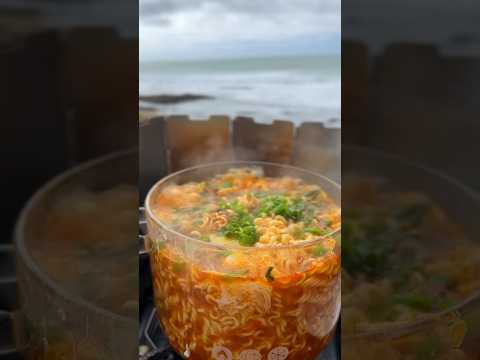 Making Jin ramen with a view #shorts #youtubeshorts