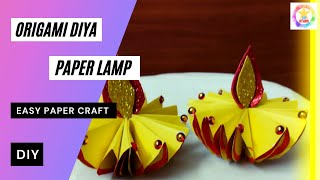 Origami Diya how to make | DIY Paper Deepam | Easy Paper Craft | Quick and Easy | Homemade deepam