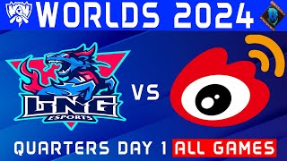 LNG vs WBG Highlights ALL GAMES | Worlds Quarterfinals 2024 | LNG Esports vs Weibo Gaming by Onivia