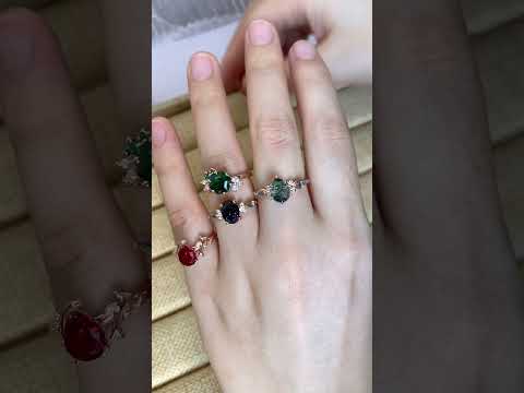 A hand full of gemstone rings. #jewelryring #engagementgifts #engagementrings #ring #shesaidyes