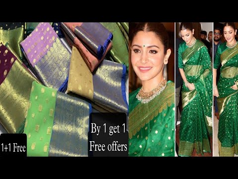 By 1+1 free offers Anushka Sharma saree limited stock