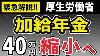 【緊急】加給年金2025年改正へ！厚生労働省が見直し案