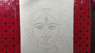 Maa kali drawing very easy , Diwali special drawing , maa kali line art for beginners, part 1