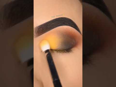 Easy Golden Eye Makeup💛||Yellow Eye Makeup Tutorial💛|| Mehndi Makeup With Yellow Dress💛❤