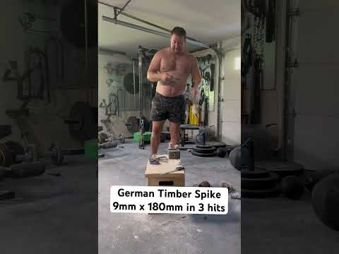 Bending a 9mm x 180mm German Timber Spike in 3 hits!!!